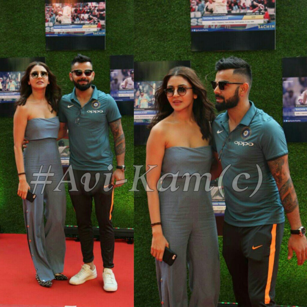 NurseryCenter's tweet photo. @AnushkaSharma, @imVkohli, @sachin_rt &amp; #AnjaliTendulkar at #SachinPremiere today 💙 #Virushka #SachinABillionDreams https://t.co/2oshBK2YRO