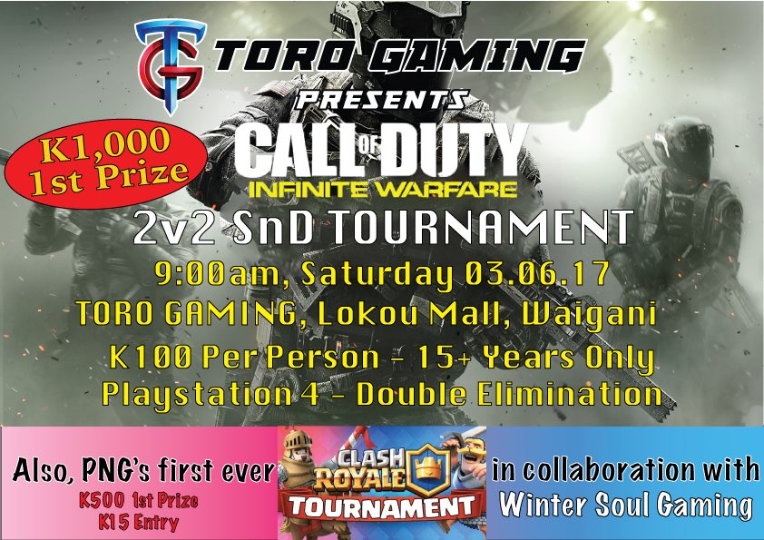 torogamingONL's tweet photo. #Cod #InfiniteWarfare #2v2 #SearchAndDestroy #Tournament 03.06.17 #TOROGAMING https://t.co/fhbmoGgrG0