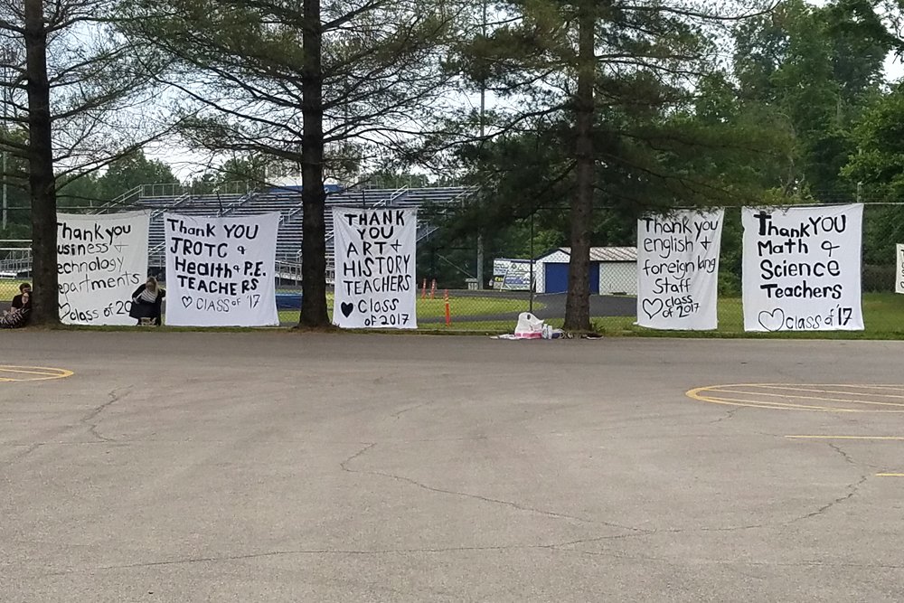 EasternHSMedia's tweet photo. Teachers were greeted in the parking lot by @eastern2017 this morning! This is the future, and it looks bright! #wearejcps https://t.co/QyStI71OKb