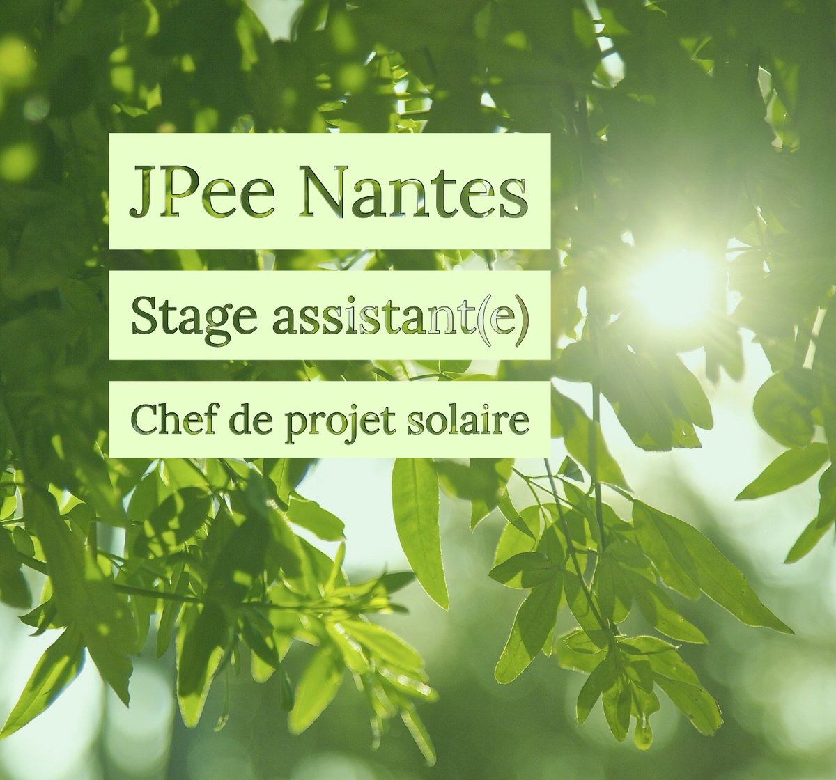 [STAGE] Assistant chef de projet solaire #solaire #Energie #ENR #pv #Nantes <a href="/emploienviro/">Emploi Environnement</a> <a href="/Emploi_Ecologie/">Emploi Ecologie</a> goo.gl/lTz99f