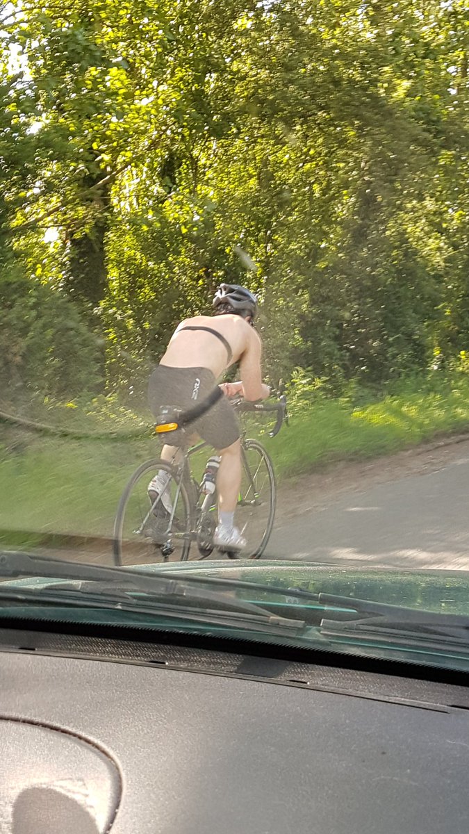 danthorby's tweet photo. If you know this man riding topless, on tri bars, with his HR monitor on, please confiscate his bike. https://t.co/PwxUhHAmMA