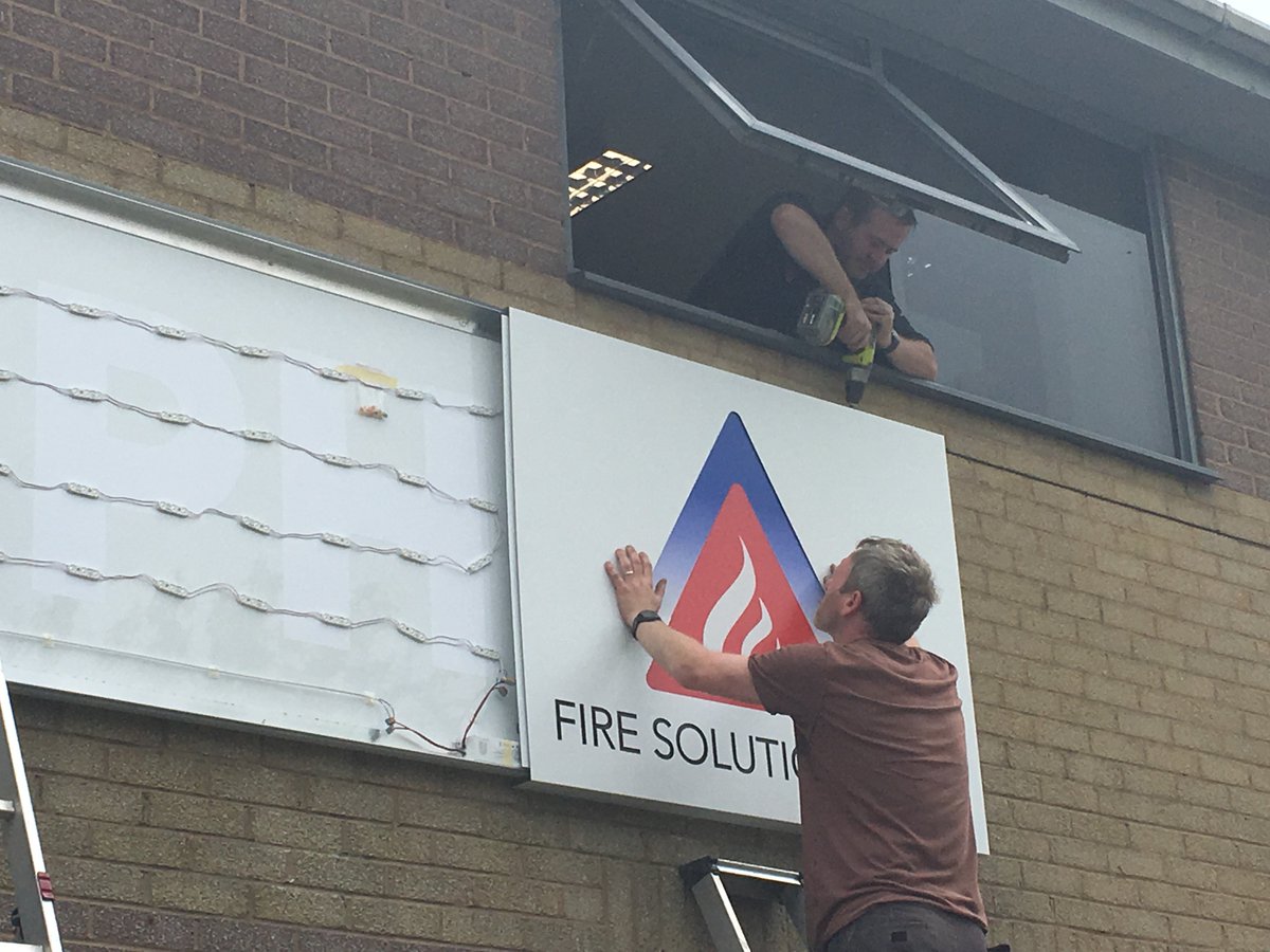 iph_fire_sol's tweet photo. It's official! Our sign is going up on the new office #nameinlights #business https://t.co/Bx2DiKOMCs