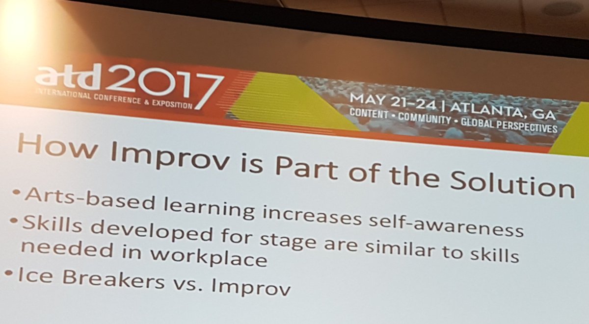 ELONwz3x's tweet photo. Addressing the #softskill gap - #improvlearning as part of the solution #ATD2017 #c2cod https://t.co/oBeuLOoYhy