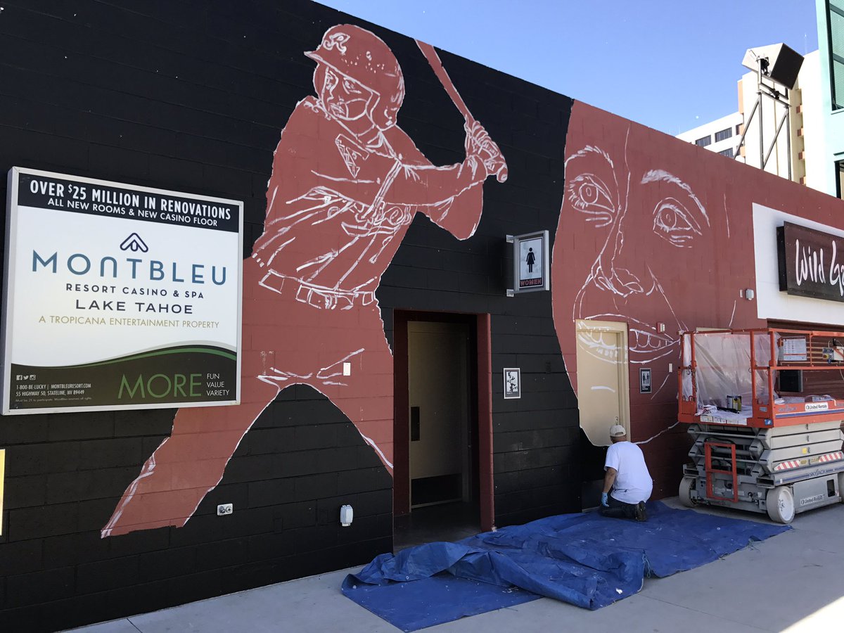 EricBallpark's tweet photo. Daily #muraltimelapse at @greaternvfield. Today @MikeBFree5 gets some detail work. https://t.co/VFd38bvXoc