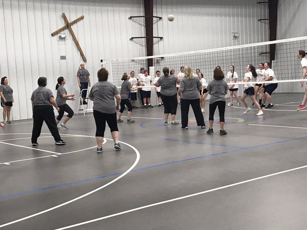 DonnaShank's tweet photo. Let the game begin! Teachers vs. 8th graders! https://t.co/ra4xZOh7xg