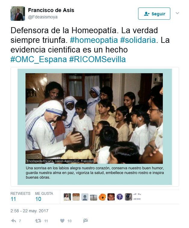 Defensora de la Homeopatía. La verdad siempre triunfa. Homeopatia solidaria. La evidencia cientifica es un hecho