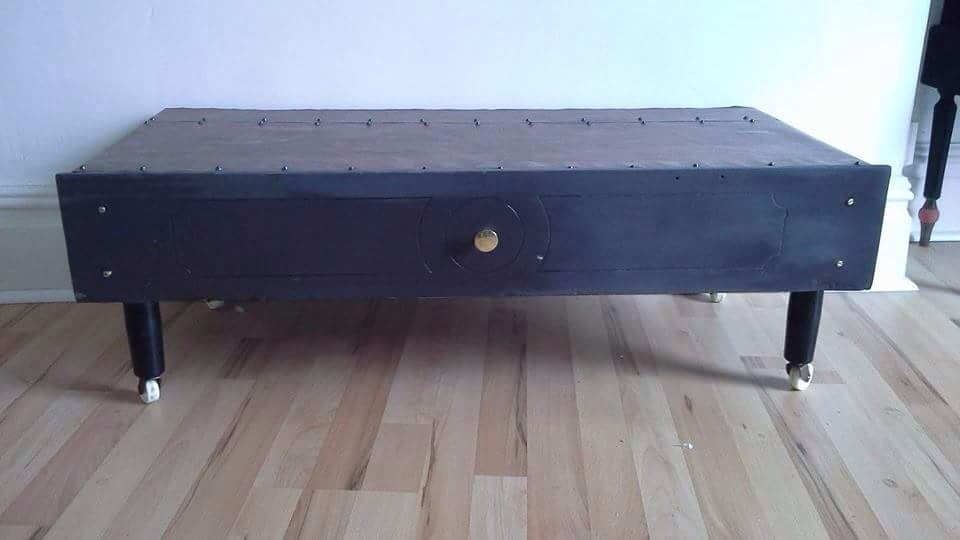 What do you think of my latest upcycle slate and copper lined tv stand  ? #UpcycledHour #upcyclethat