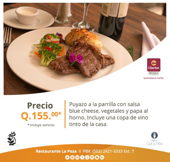 ClarionSuitesGT's tweet photo. ¡Buen provecho!
#GetABite #RestauranteLaPoza https://t.co/gOzfAEowUi
