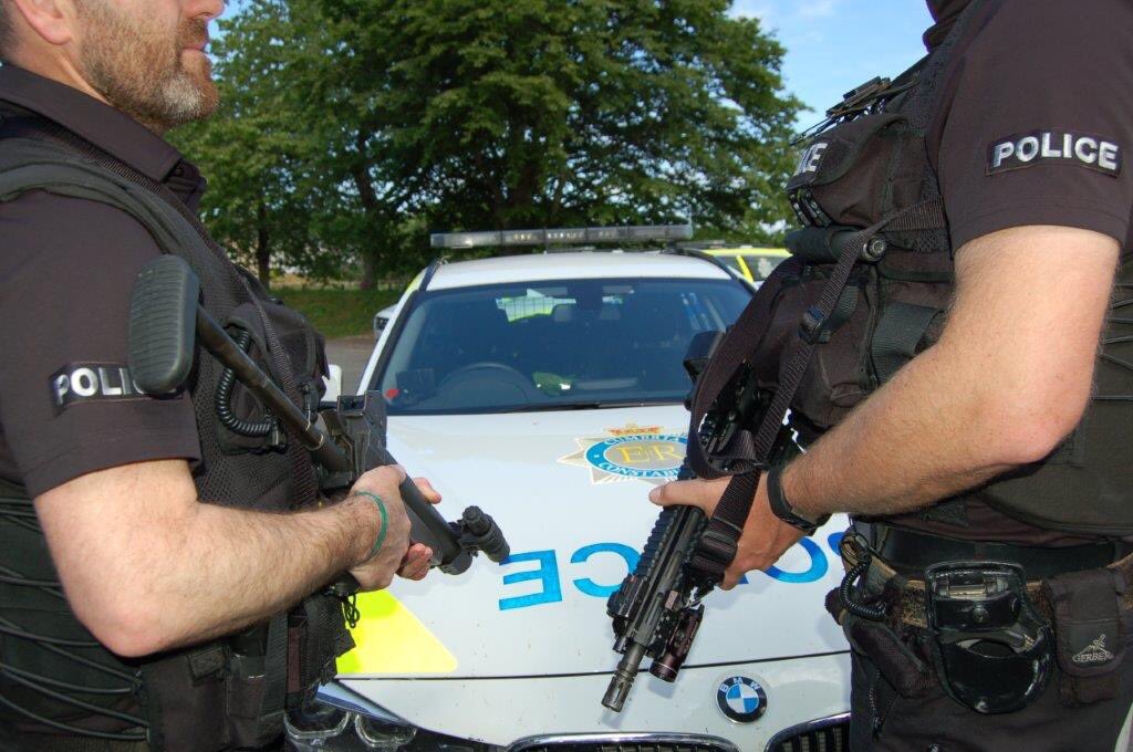 CumbriaRoadsPol's tweet photo. Armed officers on the streets of Cumbria today. Don't be alarmed, they're there for visible reassurance  #WeStandTogether https://t.co/VTrf5nO2jJ