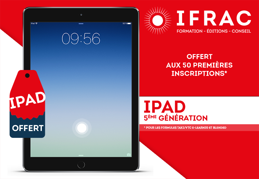 IFRAC's tweet photo. #IFRAC offre un #IPAD pour toutes inscriptions à une formule E-learning ou Blended sur nos formations #TAXI #VTC : https://t.co/4Il6wEjdwc https://t.co/k2III518aP