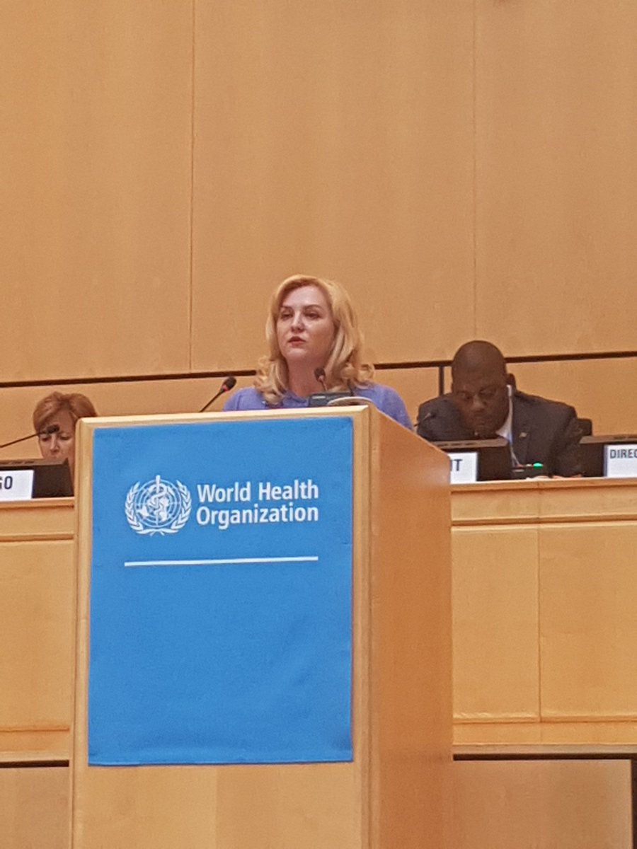 MoldovainGeneva's tweet photo. Minister Glavan presents #SEEHN #ChisinauPledge commitments in health sector and SDGs implementation #WHA70 @seehnsec @Tudor_Moldova https://t.co/syJdGaSjpn