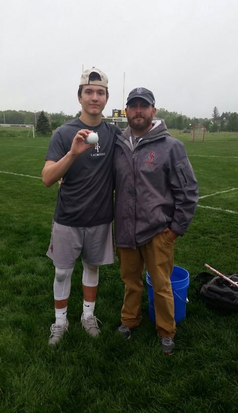 PFcardinals's tweet photo. Congrats @bwiles13 (pictured with Bobby Cecchetteli), on your 100th point ball of the season. #PopeLax @popelaxnewera #WesternMA https://t.co/oTHBtD9gpc