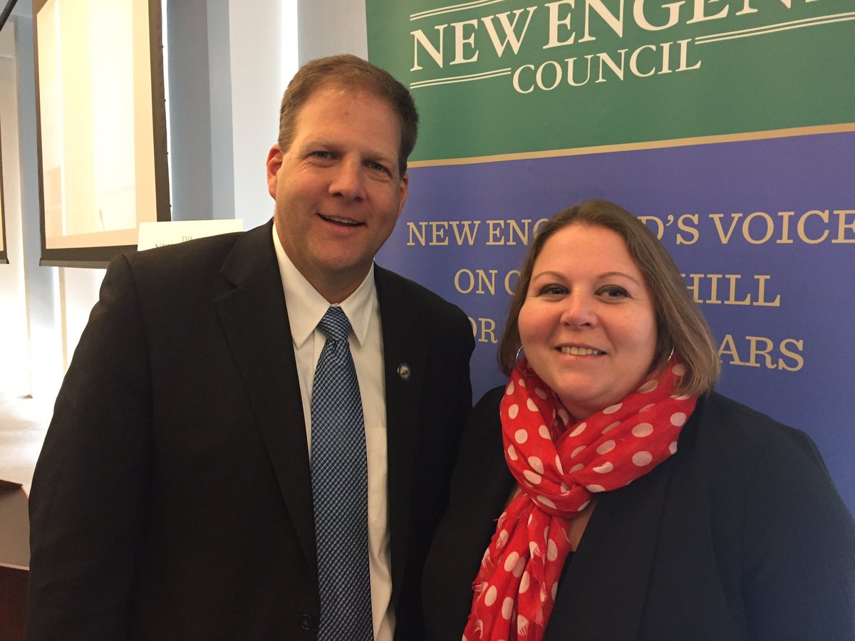 Great to meet <a href="/GovChrisSununu/">Chris Sununu</a> this morning. @Mitsch_andrea <a href="/NECouncil/">New England Council</a>