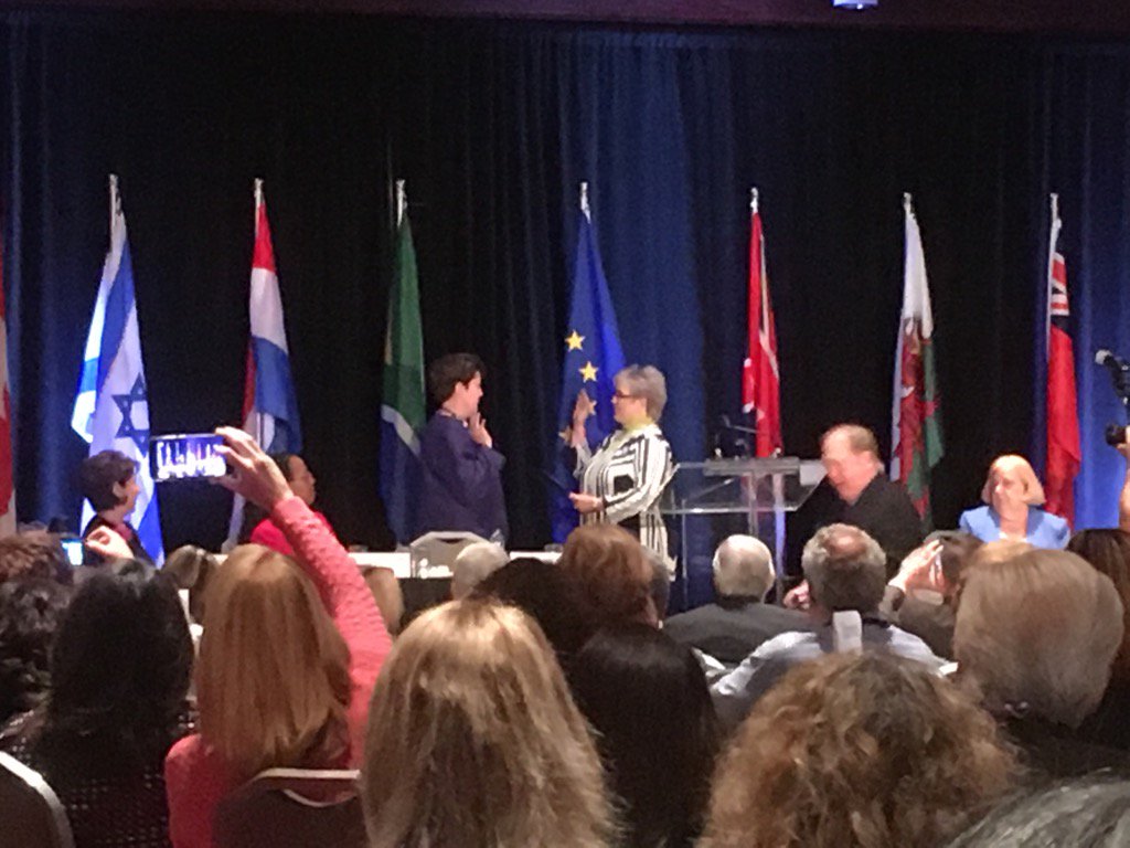 ADSO_UK's tweet photo. Mary J Kayser sworn in as IIMC's 59th President of IIMC 2017/18 congratulations! #IIMCMontreal2017 https://t.co/RAdarrA2nR