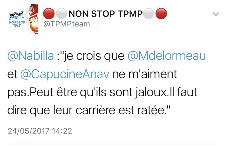 CapucineAnav's tweet photo. Parce que c'est vrai que de planter son mec et faire de la prison c'est une carrière réussie 😂😂😂 sacrée @Nabilla  https://t.co/gTfwXQd1tn… https://t.co/af0SPkg4Qx