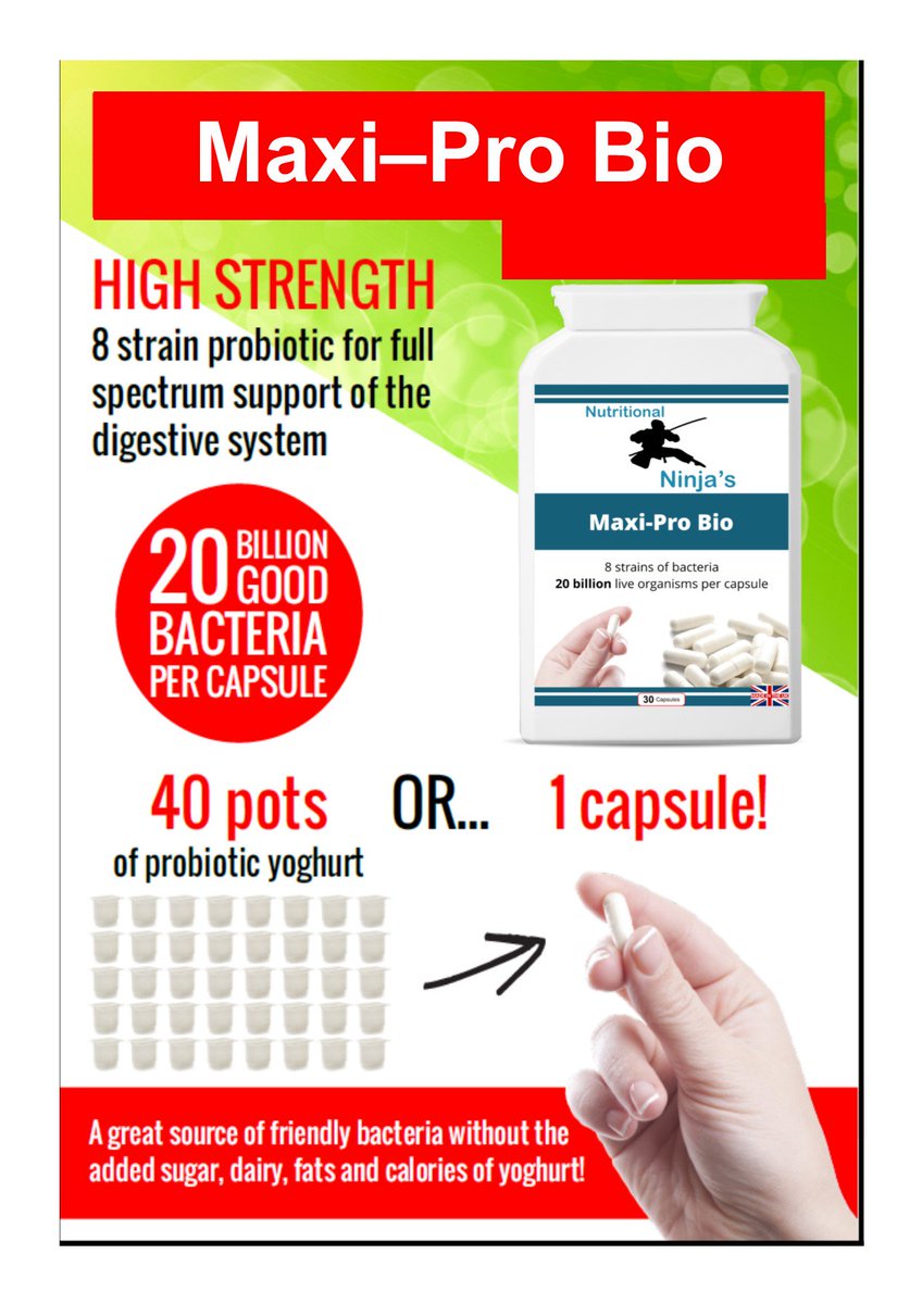 NinjasNutrition's tweet photo. Pro Bio Max 20 billion viable organisms per capsule: https://t.co/nFYITeIC3S #ibs #Health #gut #workouts #workout #fitness https://t.co/EcCnVcI0yR