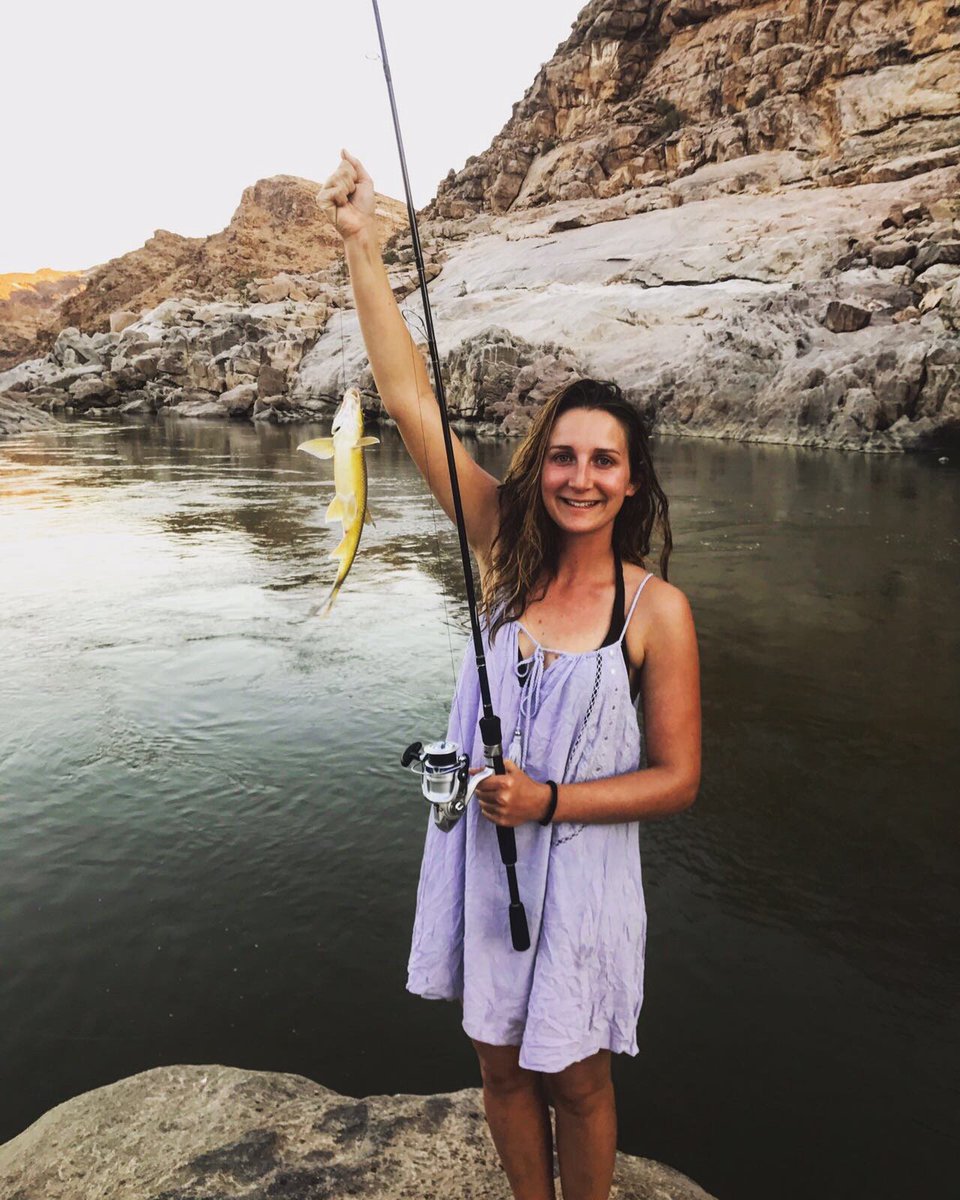 Oananamibia's tweet image. Andrea, one of our expedition leaders, with a solid catch! 🎣🌎 #fishing #oanaflorafauna #oana
