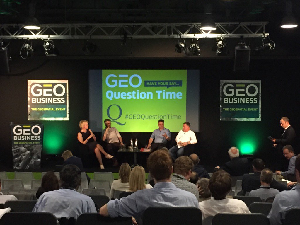 #GEOQuestionTime @GEOBusinessShow. Very interesting to hear my MD and others debate the geospatial future.