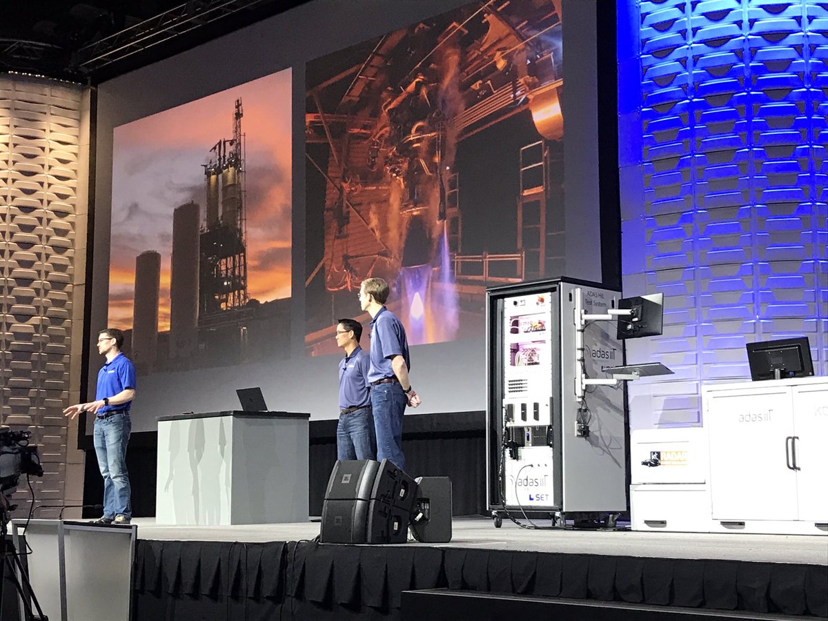 EStarkloff's tweet image. #NIWeek keynote with @blueorigin #PXI and #LabVIEW helping to create and launch rockets.