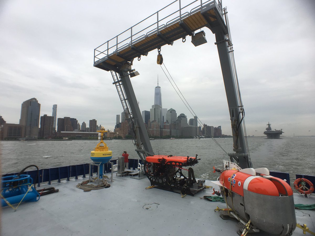 WHOI's tweet photo. Rendering honors at the 9/11 Memorial #FleetWeekNYC #ParadeofShips #RVNeilArmstrong https://t.co/J9d8cbxlwu