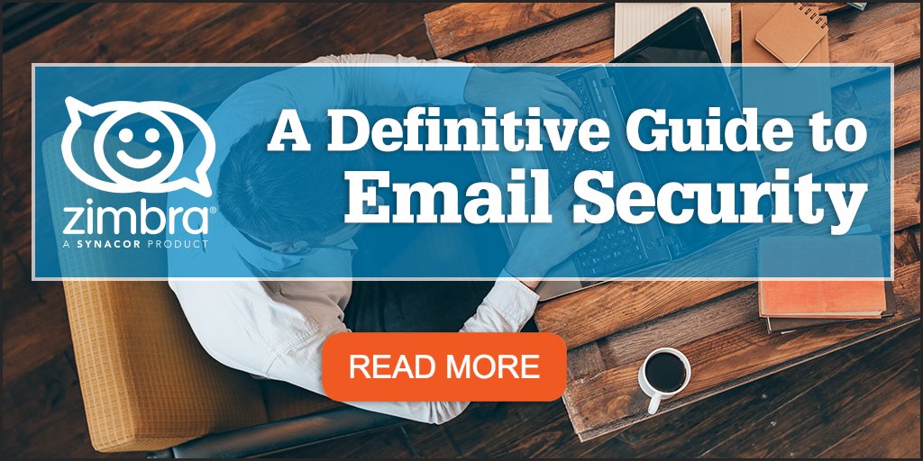 Zimbra's tweet photo. Is your email as safe as it can be? Find out with 14 #Email_Security_Tips https://t.co/2ubyt7qjqh https://t.co/zsQeLmTOQj