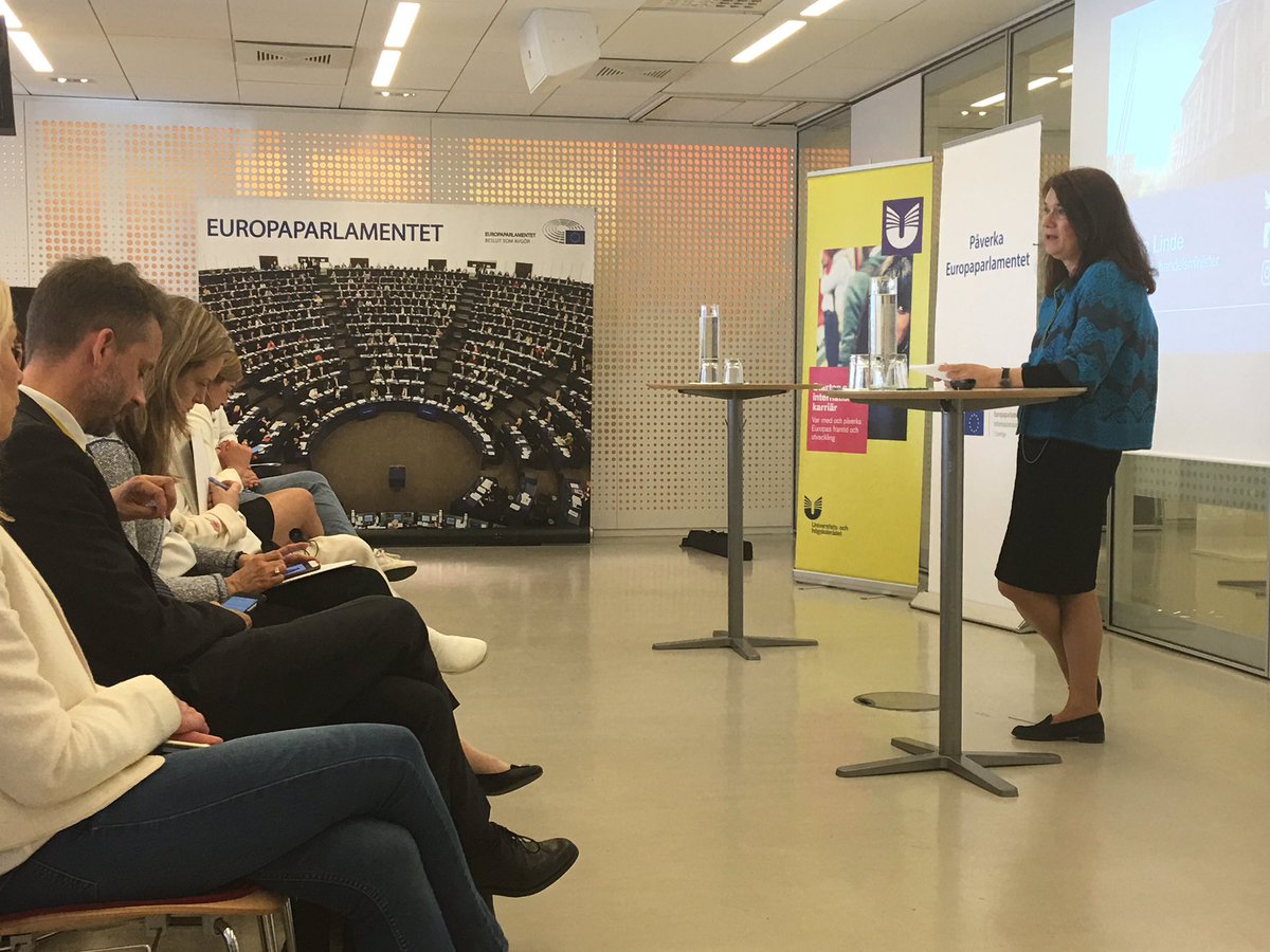 Giving a presentation in Stockholm with Swedish EU minister, Ann Linde. Encouraging more Swedes to apply for an EU career!