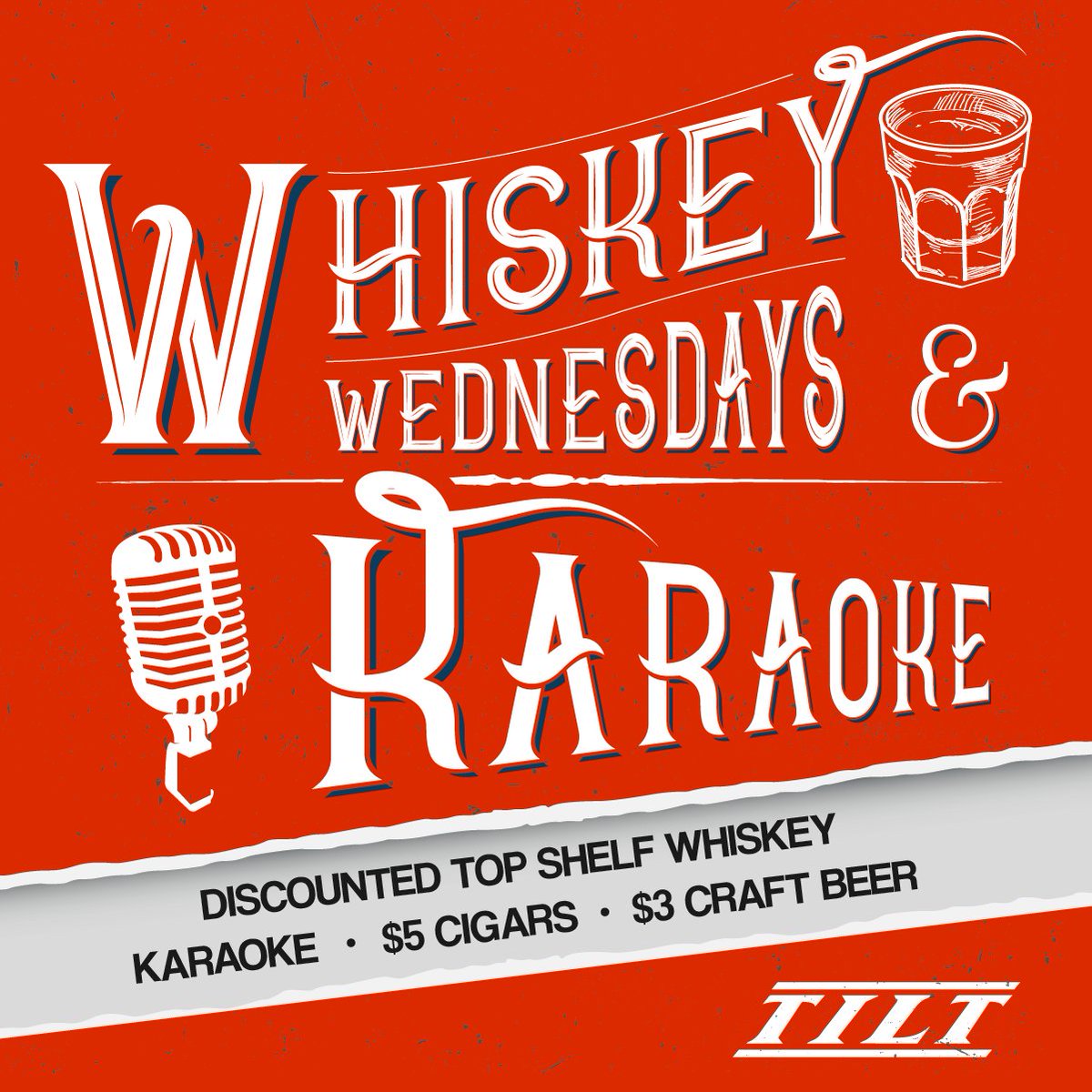 TILTONTRADE's tweet image. We’re proud of you for making it to Wednesday. Now reward yourself with a glass of whiskey (or five). #TILT #CLTBars