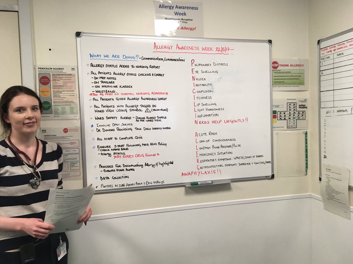 mcgroarty_donna's tweet photo. #allergyawarenessweek @Frankerr1F  @DundasSteph      Ward 2 Doctors support allergy awareness safety huddle #makingthingssafer https://t.co/AqKwaJtipq