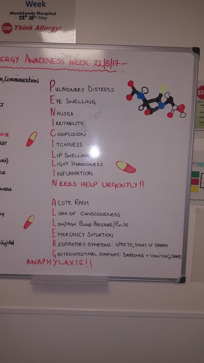 shellz1111's tweet photo. #allergyawarenessweek17 @Frankerr1F @DundasSteph our penicillin acronym for awareness, ward 2 #monklands https://t.co/kj0CFkMmHk