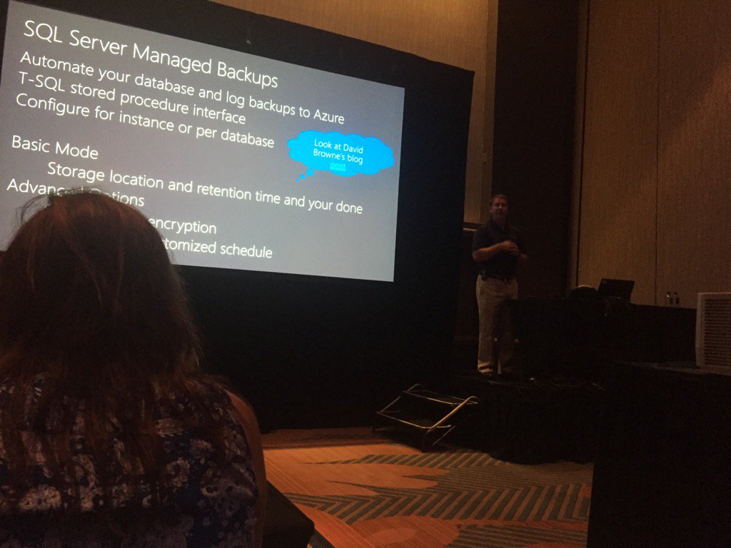 tradney's tweet image. Love hearing @bobwardms talk about options with SQL Server hybrid solutions. #sqlintersection