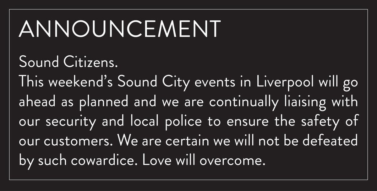 SoundCity's tweet photo. Message from us at Liverpool Sound City. https://t.co/1iAupYEmf0
