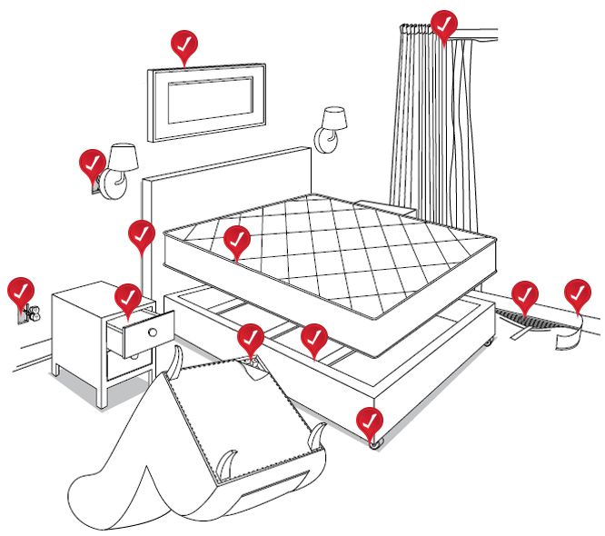 cityofhamilton's tweet photo. Worried you may have bed bugs? Look in the seams of your mattress, behind headboards or along baseboards: https://t.co/suyN00r6d8 #HamOnt https://t.co/v9fRyi4fF9