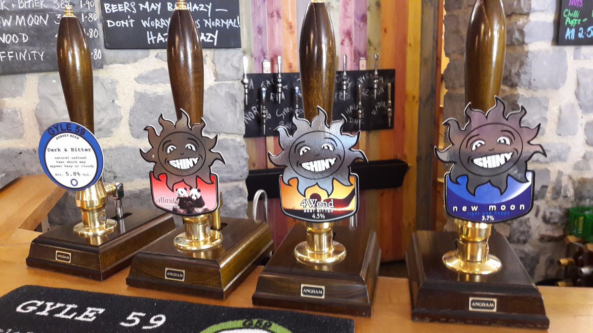 Cellar59Lyme's tweet photo. We're 3/4 of the way to a Shiny Bank Holiday Weekend with all four pumps devoted the amazing @ShinyBrewing
#taptakeover #findunfined #vegan https://t.co/iQfdqoSVaL