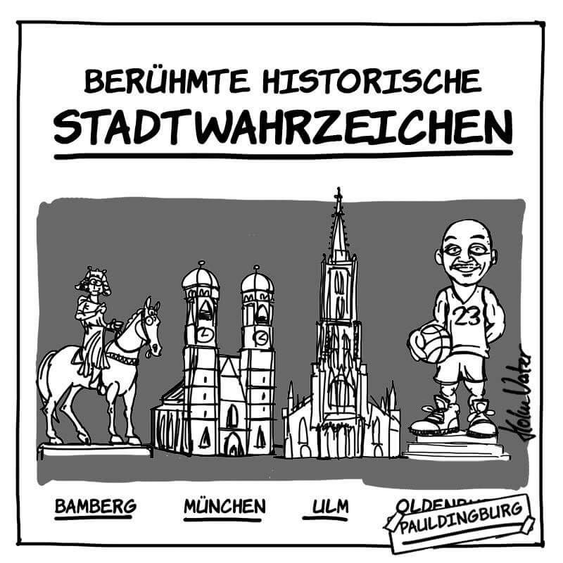 HolmVater's tweet photo. Oldenburg hat ein neues Wahrzeichen - dank der @EWE_Baskets. #pauldingburg #PlayoffsBaby #easyCreditBBL #oldenburg https://t.co/r0kRyDhFA3