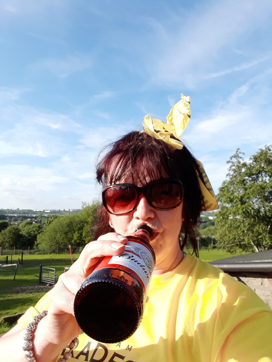 TeamYellowUoB's tweet photo. And the captain finally has a well deserved drink. Well done team yellow #teambradfest https://t.co/vKq9vWNmz3