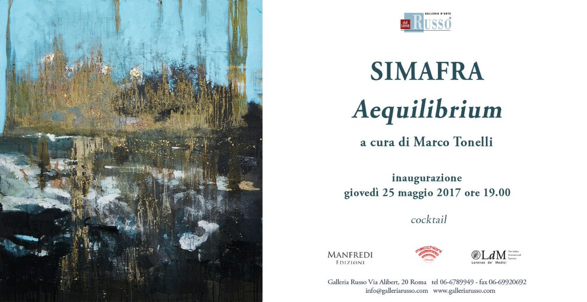 CarpeDiem_Macc's tweet photo. #Aequilibrium Il viaggio di #Simafra tra i #4elementi #AriaAcquaTerraFuocoΒ Imperdibile alla @GalleriaRusso #25maggio https://t.co/etKENzjx26 https://t.co/WvUxKIE9bo