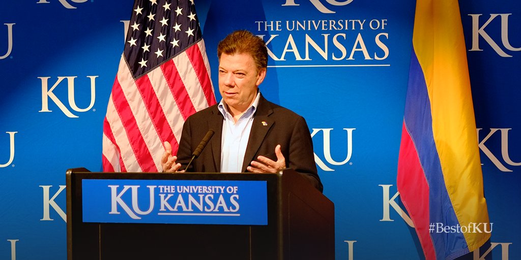 UnivOfKansas's tweet photo. #KUfacts: The most recent Nobel Peace Prize recipient, Juan Manuel Santos of Colombia, is a KU alum.

#BestofKU https://t.co/NAjYz9vrkB
