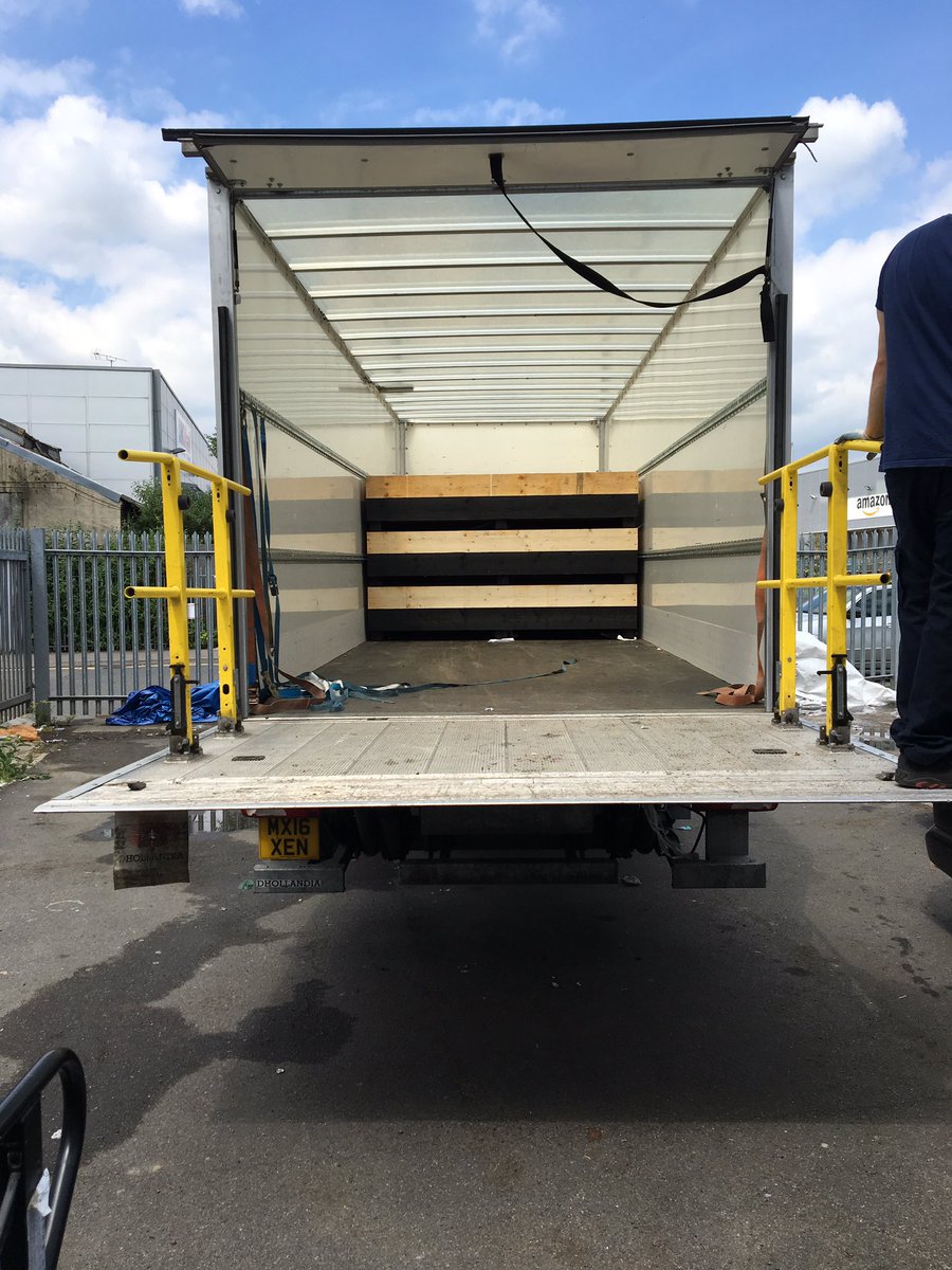 Loading lorries today for our furniture package for the <a href="/boxpark/">BOXPARK</a> re fit, lots to install before the re-opening #carpentry #joinery #fitout