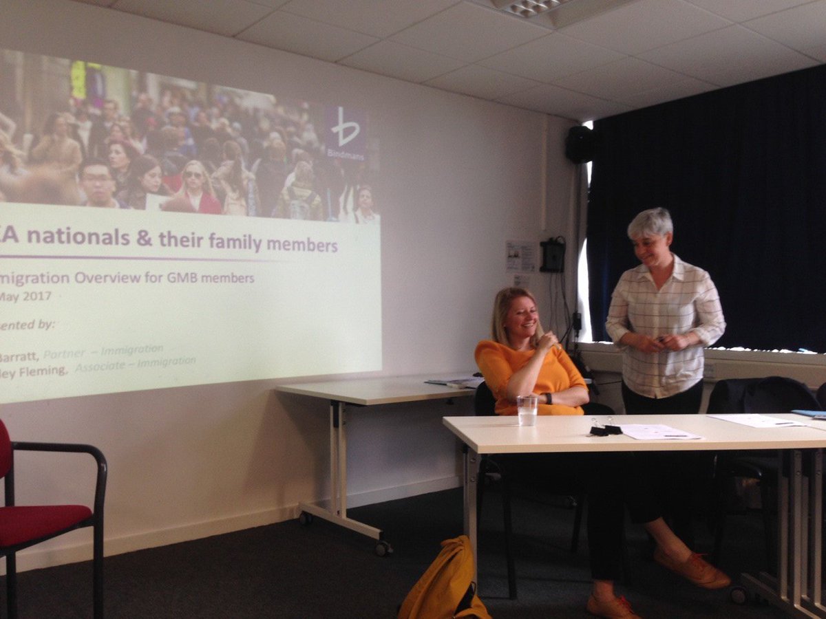 UALGMB's tweet photo. Great presentation by @BindmansLLP for #GMB #UAL workers at #LCC today about immigration law. So helpful for EU workers, thank you! https://t.co/bCNgJZosqV