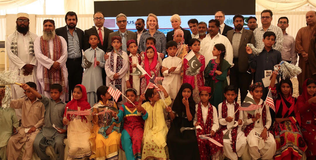 #US Consul General in Karachi Grace Shelton &amp; #Sindh Education Minister <a href="/JamMehtabDahar/">Jam Mehtab Dahar</a> break ground for school construction in #Karachi