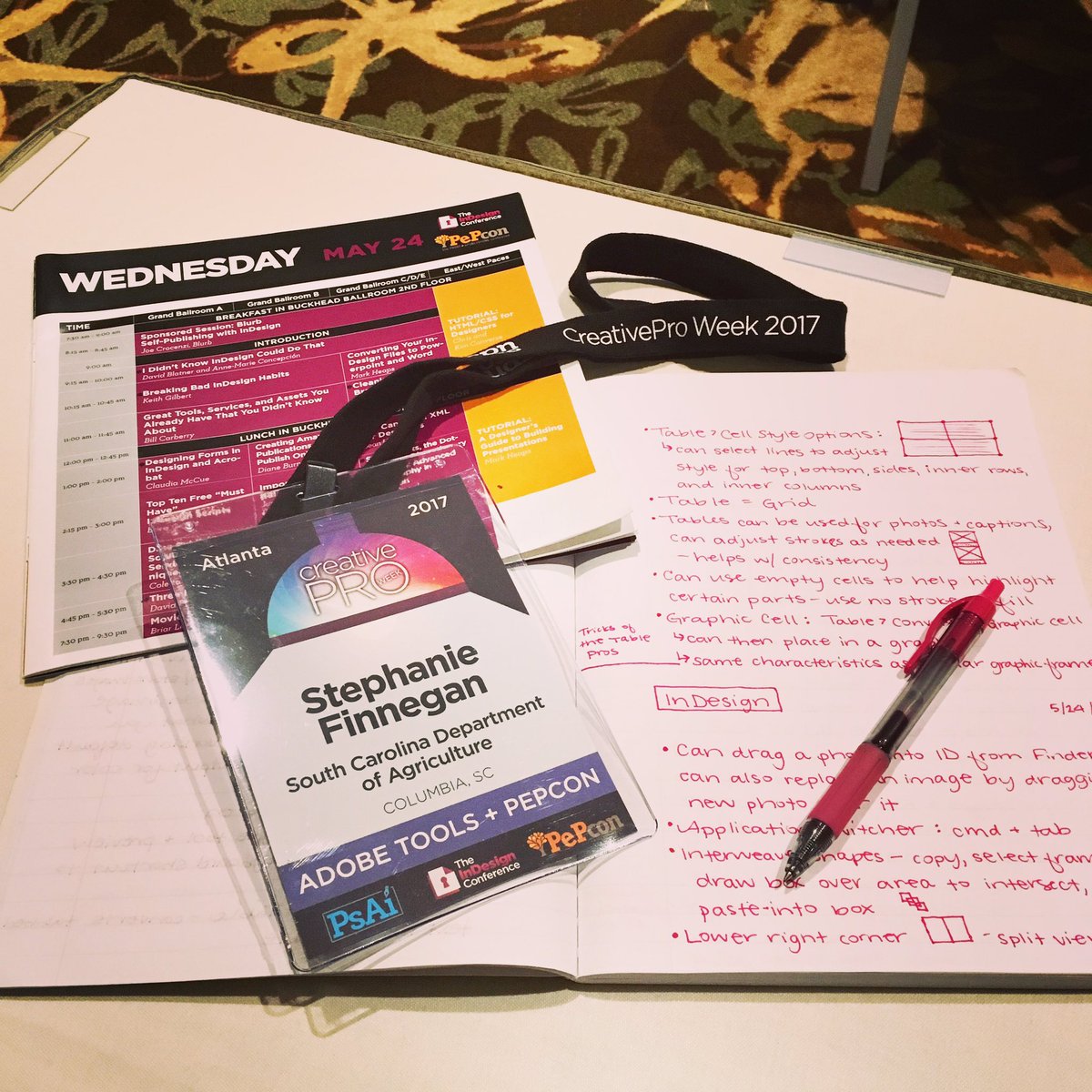 Stephanie_Joan's tweet image. Day 3: Notes, Notes, and More Notes! 😝 Loving all of this valuable information here at  @CreativeProWeek! #CProWeek #InDesign @InDesign