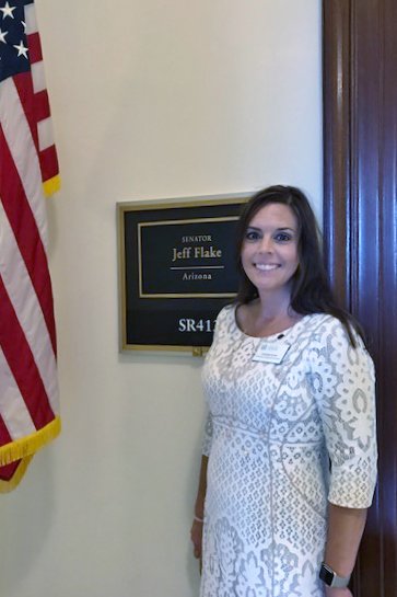 ASCAtweets's tweet photo. At #ASCAHillDay, @katpastor1 visits @SenFlakeStaff 's office for #SCOY16 https://t.co/jeydS72eA6