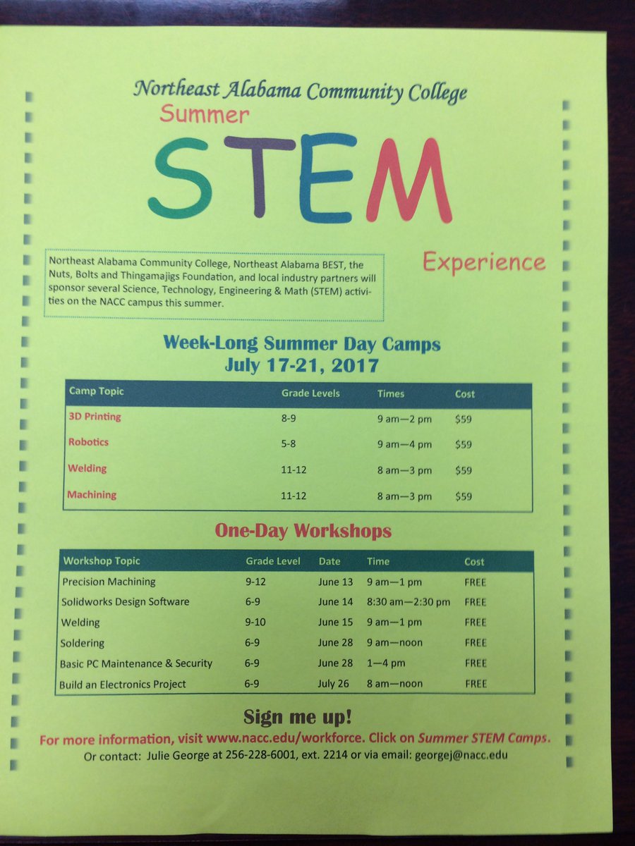 NortheastALBEST's tweet photo. Registration open for Summer STEM events @NACCMustangs https://t.co/FF1wUjjY09