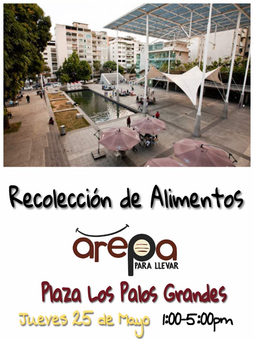 ArepaParaLlevar's tweet photo. Acércate mañana a la Plaza Los Palos Grandes, estaremos recibiendo insumos de 1-5 pm. Recuerda ningún donativo es pequeño @_CaracasCambia https://t.co/pClQ0ne2x8