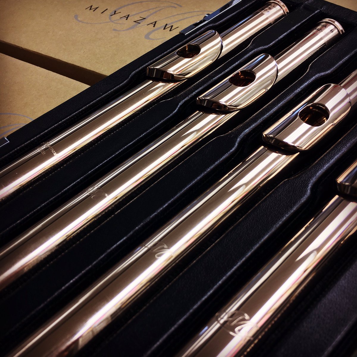 Selecting 14k gold headjoints for a 9k gold flute trial - a beautiful combination! 😍 #Miyazawa