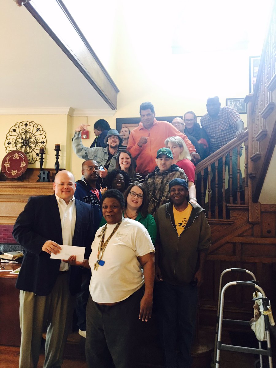 SanctuaryHouse's tweet image. Thank You SunTrust Foundation!#GSO Matt Albert presented SH $4,500 to support vital programming. #soGSO #partnerships #MentalHealth