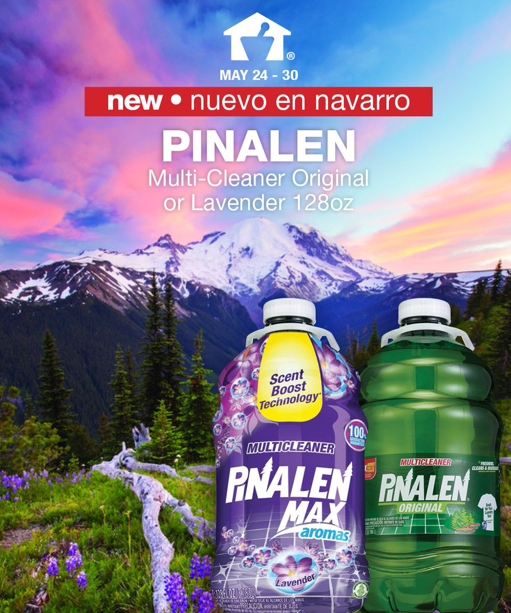 NavarroRx's tweet photo. ¡Nuevo en Navarro! Pinalen es un limpiador con mucho más. Ahora a la venta Pinalen Original o Lavanda de 128oz por $ 3.99. #Pinalen #Limpiar https://t.co/hw6cHZp9Go