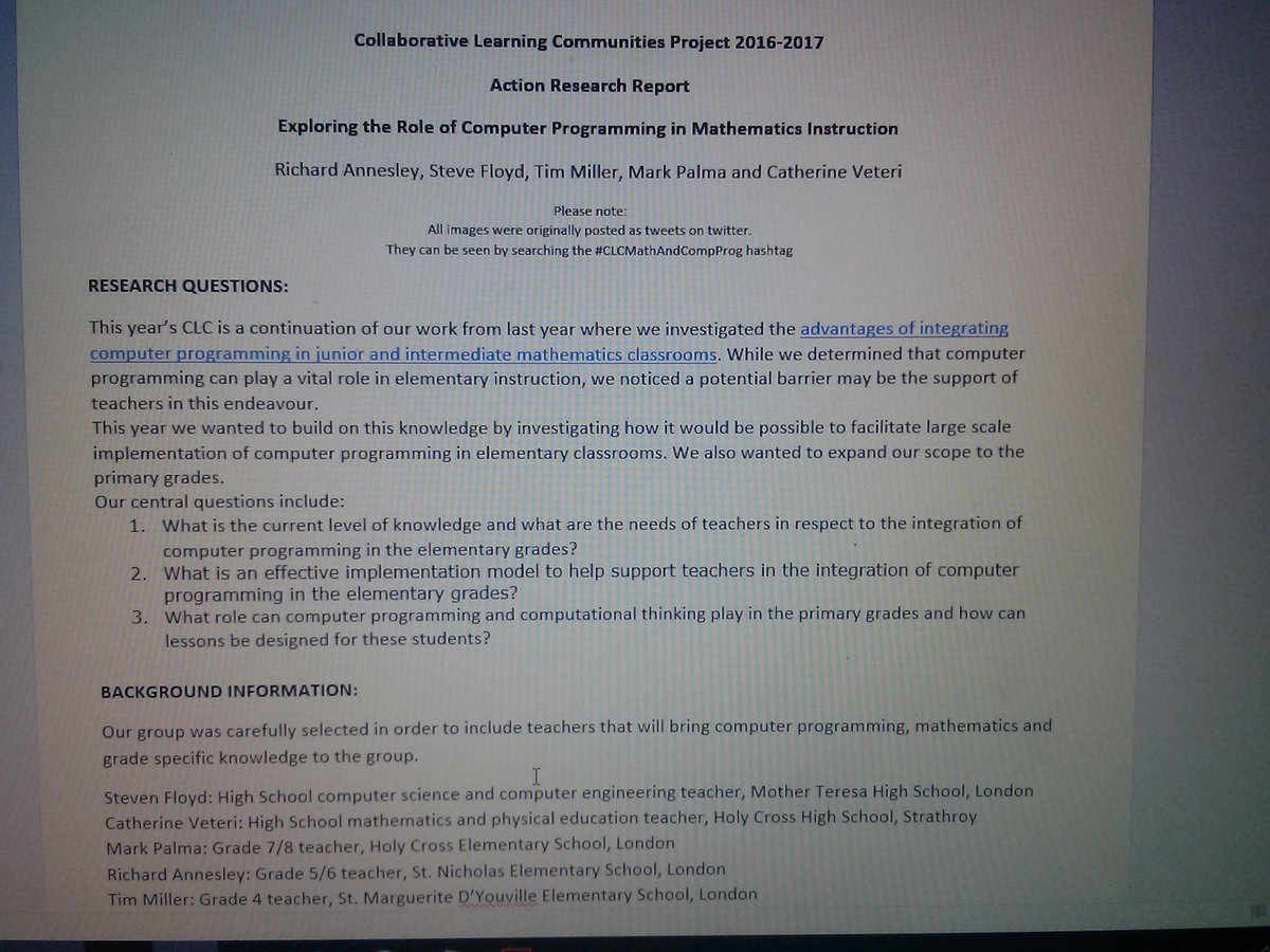 stevenpfloyd's tweet photo. Wrapping up our @OECTAProv #CLCMathAndCompProg work. Looking forward to sharing with and learning from other groups! @cveteri @richannesley https://t.co/aS7F0dJayv