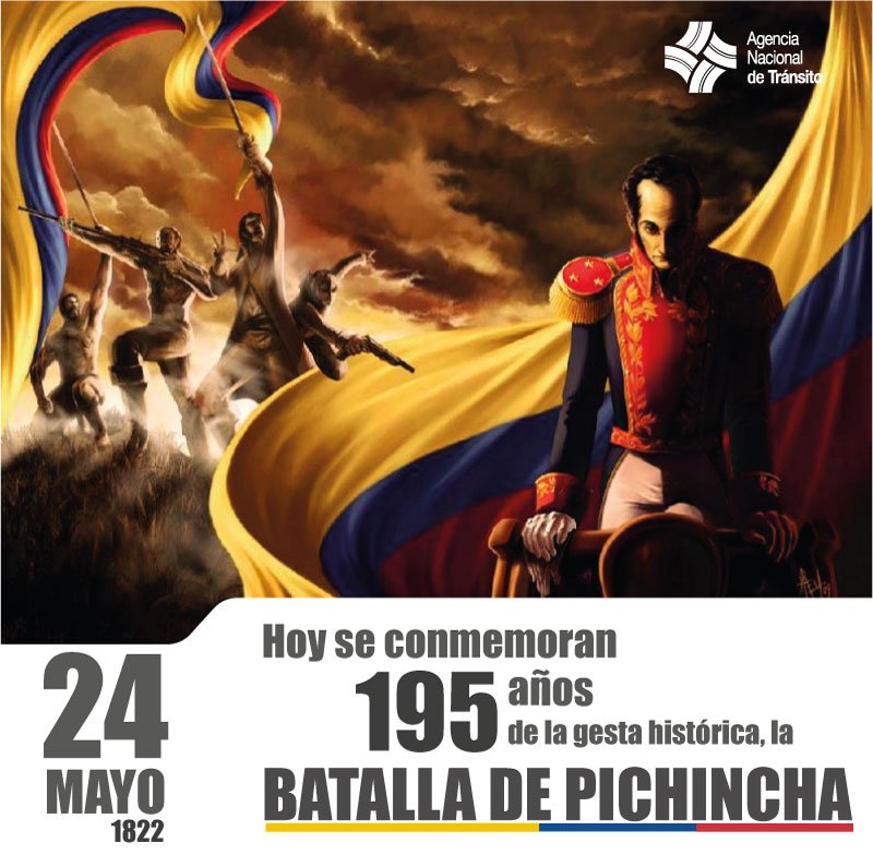 ANT_ECUADOR's tweet photo. Hoy conmemoramos 195 años de la #BatallaDePichincha día histórico para Ecuador #24demayo https://t.co/ukzyOrCgFV