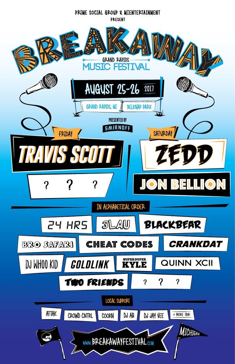 DetroitEDMFam's tweet image. JUST ANNOUNCED: BREAKAWAY FESTIVAL GRAND RAPIDS!! 🎉🎉

RT for a chance to win 2 ticket to the festival! 
Tix - eventbrite.com/e/breakaway-mu…